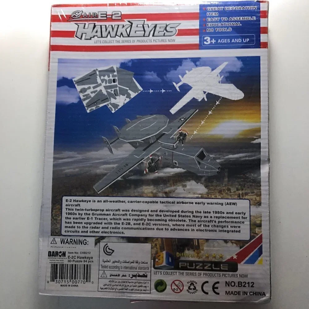 3D Puzzles CHB212 C2E Hawkeye Plane 3D Puzzle 84 Pieces #2295